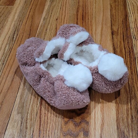 Custom Made Bunny Rabbit Ear Sherpa Lined Slip On Slippers Elastic - Picture 4 of 7